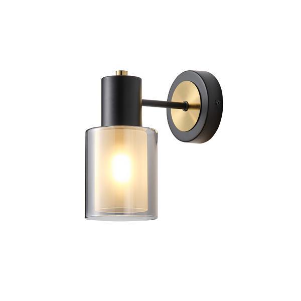 APLIQUE DE PARED METAL-VIDRIO 1xE14 MAX 15W 180x100x210mm NEGRO ARTE ILLUMINA SILENCE