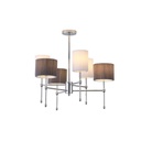 LÁMPARA COLGANTE DE TELA 6 LUCES 6xE14 MAX 8W Ø740mm BLANCO-NEGRO ARTE ILLUMINA VELI