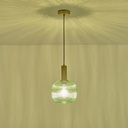 LÁMPARA DE TECHO COLGANTE CRISTAL GOFRADO 1xE27 MAX 15W 200x180x1200mm VERDE ARTE ILLUMINA TOPACIO