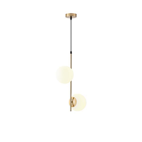 LÁMPARA COLGANTE CRISTAL 2 LUCES 2xE27 MAX 40W 320x150x1550mm BLANCO ARTE ILLUMINA ORBA
