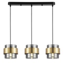 LÁMPARA COLGANTE 3 LUCES 3xE27 MÁX. 15W 180x1215mm MÁX. 15W ORO NEGRO ARTE ILLUMINA RELIAC