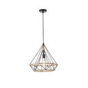 LÁMPARA DE TECHO COLGANTE CUERDA-METAL Ε27 MAX 15W 380x380x1450mm NEGRO-CAQUI ARTE ILLUMINA FLARE