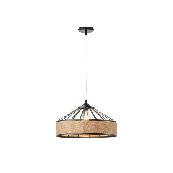 LÁMPARA DE TECHO COLGANTE CUERDA-METAL Ε27 MAX 15W 400x1300mm NEGRO-CAQUI ARTE ILLUMINA HELIOS