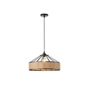 LÁMPARA DE TECHO COLGANTE CUERDA-METAL Ε27 MAX 15W 400x1300mm NEGRO-CAQUI ARTE ILLUMINA HELIOS