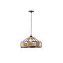 LÁMPARA DE TECHO COLGANTE CUERDA-METAL Ε27 MAX 15W 400x400x1300mm NEGRO-CAQUI ARTE ILLUMINA HELIOS