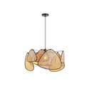 LÁMPARA DE TECHO COLGANTE RATÁN 1xE27 MAX 15W 390×1270mm MARRÓN-NEGRO ARTE ILLUMINA KAI