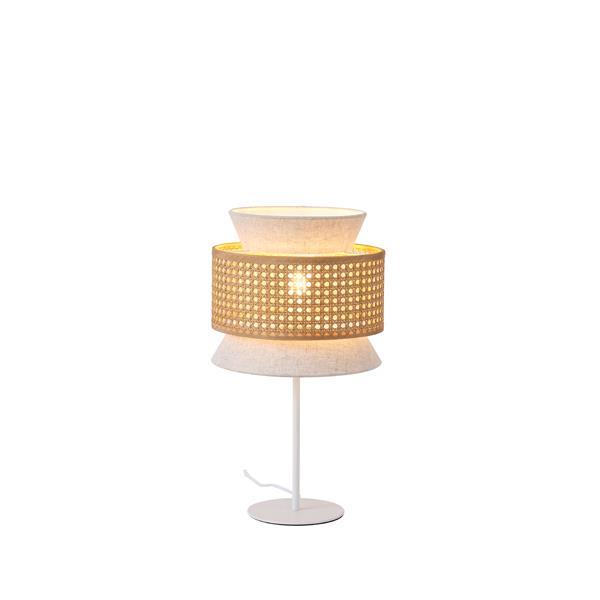LÁMPARA DE MESA TELA 1xE27 MAX 5W 260x460mm BEIGE-BLANCO MATE ARTE ILLUMINA ISLA
