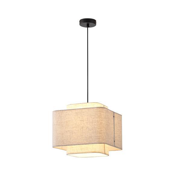 LÁMPARA DE TECHO COLGANTE DE TELA 1xΕ27 MÁX. 15W Ø320x1090mm BEIGE ARTE ILLUMINA МUSA