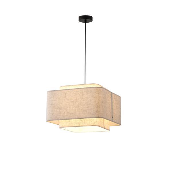 LÁMPARA DE TECHO COLGANTE DE TELA 1xΕ27 MÁX. 15W Ø400x1090mm BEIGE ARTE ILLUMINA MUSA