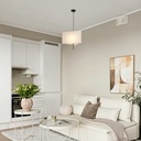 LÁMPARA DE TECHO COLGANTE DE TELA 1xΕ27 MÁX 60W Ø480xH900mm BEIGE ARTE ILLUMINA TOSCANY