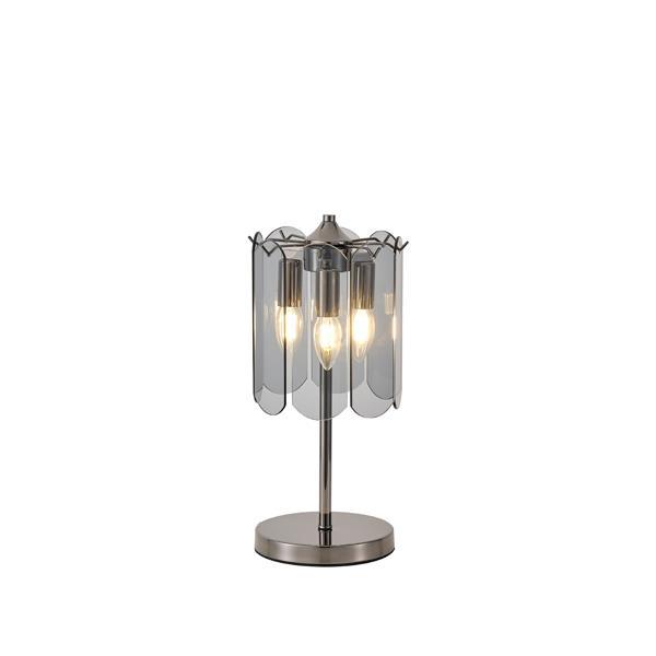 LÁMPARA DE MESA METAL-VIDRIO 3xE14 MAX 8W Ø200x430mm NEGRO ARTE ILLUMINA MIRA