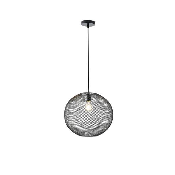 LÁMPARA DE TECHO COLGANTE DE METAL 1xE27 MÁX. 15W 250x250x1280mm NEGRO ARTE ILLUMINA MESH
