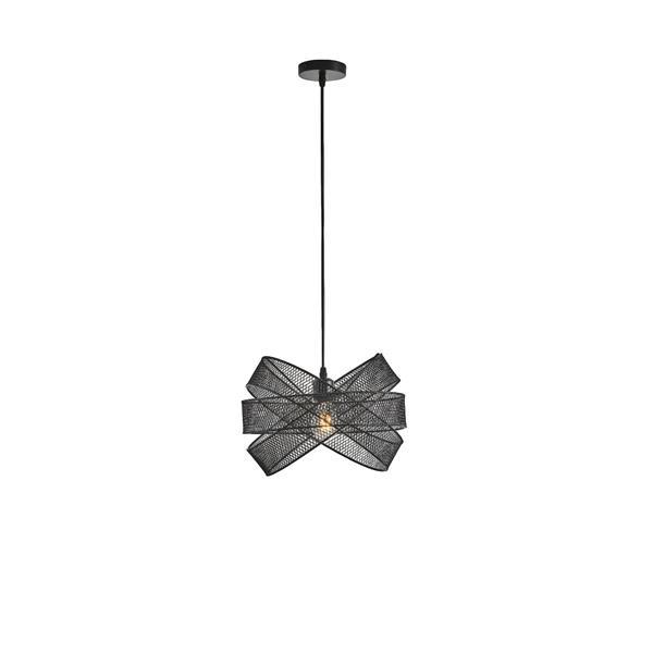 LÁMPARA DE TECHO COLGANTE DE METAL  1xΕ27 MAX15W 350x350x1270mm NEGRO ARTE ILLUMINA OGGI