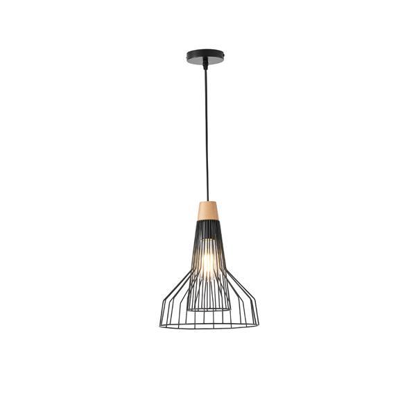 LÁMPARA DE TECHO COLGANTE METAL 1xE27 MÁX. 15W 260x260x1370mm NEGRO ARTE ILLUMINA TASSEL