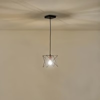 LÁMPARA COLGANTE DE METAL 1xE27 MÁX. 15W 175x175x1240mm NEGRO ARTE ILLUMINA BRAWCK