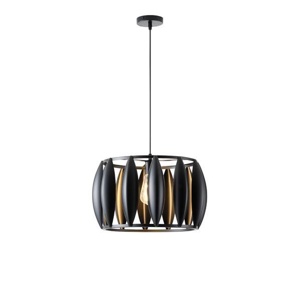 LÁMPARA DE TECHO COLGANTE METAL  1xE27 Ø425X1300mm NEGRO ARTE ILLUMINA CROWN