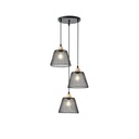 LÁMPARA DE TECHO COLGANTE ROSETA METAL 3 LUCES 3xE27 MÁX 15W 370x370x1260mm NEGRO ARTE ILLUMINA NET