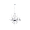LÁMPARA DE TECHO COLGANTE METAL-VIDRIO TRANSPARENTE 9xE14 MAX 15W 710x1750mm BLANCO ARTE ILLUMINA KRISTALLO