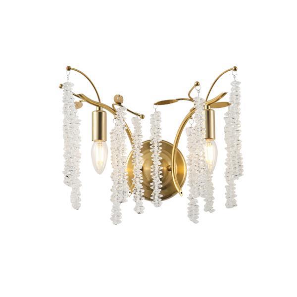 APLIQUE DE PARED DE METAL 2xE27 MÁX. 15W ΜΑΧ 15W 480x250mm CRISTAL TRANSPARENTE ARTE ILLUMINA DYNASTY