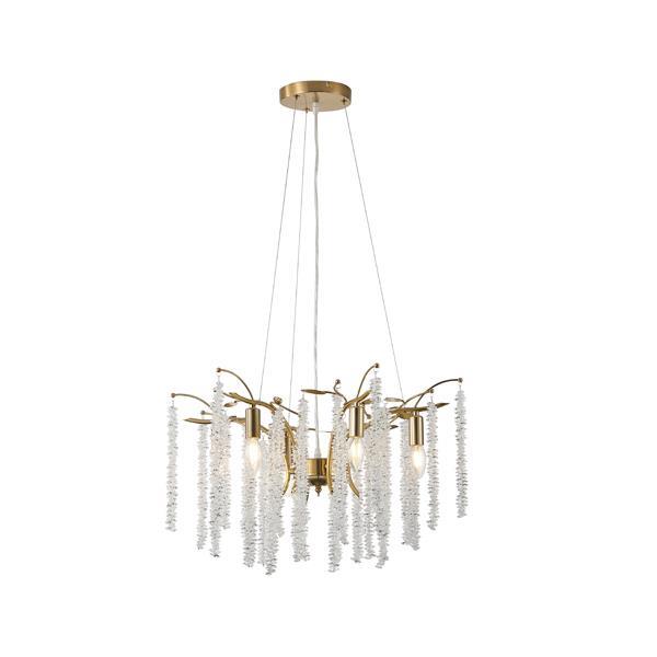LÁMPARA DE TECHO COLGANTE METAL-VIDRIO TRANSPARENTE 6xE14 MAX 8W Ø590mm ARTE ILLUMINA DYNASTY