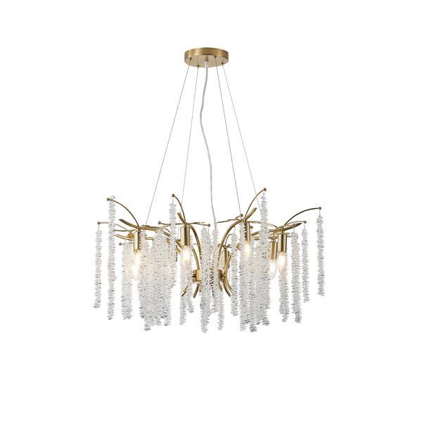 LÁMPARA DE TECHO COLGANTE METAL-VIDRIO TRANSPARENTE 8xE27 MAX 15W 720x740mm ARTE ILLUMINA DYNASTY