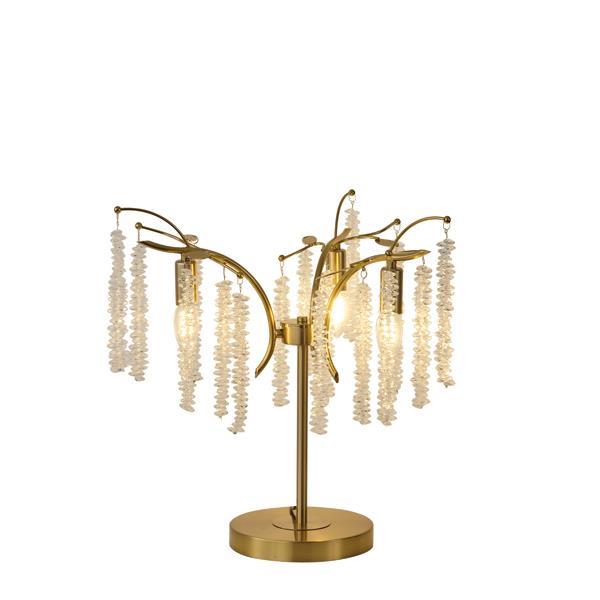 LÁMPARA DE MESA APARATOS DE ILUMINACIÓN METAL CRISTAL TRANSPARENTE 3xE27 MAZ 15W 500x500mm ARTE ILLUMINA DYNASTY