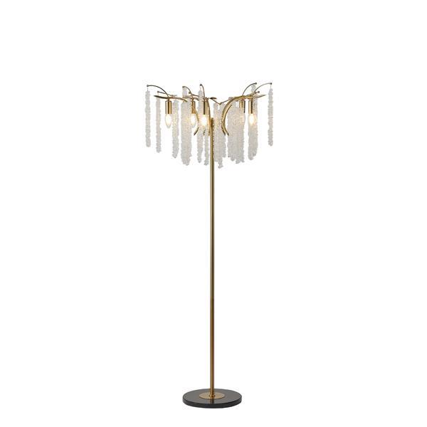 LÁMPARA DE PIE METAL-VIDRIO TRANSPARENTE 5xE14 ΜΑΧ 8W Ø500mm ARTE ILLUMINA DYNASTY