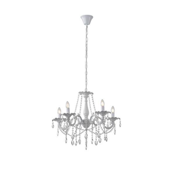 LÁMPARA DE TECHO COLGANTE ALUMINIO 5xE14 MAX 8W 1060x640mm CRISTAL TRANSPARENTE ARTE ILLUMINA JEWEL