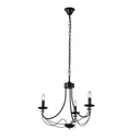 LÁMPARA DE TECHO COLGANTE DE METAL 3xE27 MÁX. 15W 470x600mm NEGRO CON CRISTAL TRANSPARENTE ARTE ILLUMINA VAULT