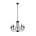 LÁMPARA DE TECHO COLGANTE CRISTAL TRANSPARENTE 5xE27 MÁX. 15W 470x630mm NEGRO ARTE ILLUMINA VAULT