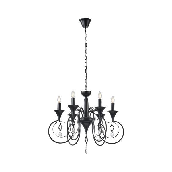 LÁMPARA DE TECHO COLGANTE METAL-CRISTAL TRANSPARENTE 6xE27 MÁX. 15W 500x720mm ARTE ILLUMINA KRISTALLO