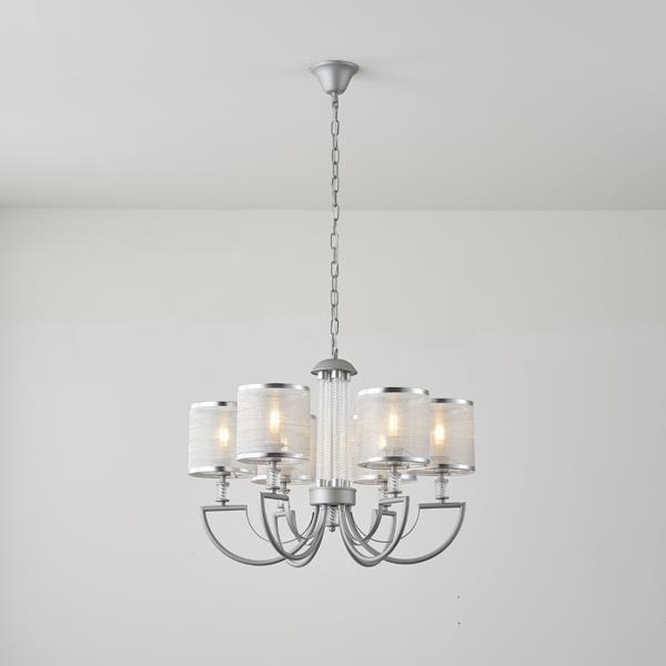 LÁMPARA DE TECHO COLGANTE METAL-TEJIDO 6xE27 MÁX. 15W 450x630mm ARTE ILLUMINA NOBLE
