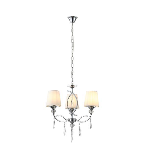LÁMPARA DE TECHO COLGANTE METAL-TEJIDO 3xE27 MAX 15W MAX 40W 530x600mm CROMO ARTE ILLUMINA COUNTESS
