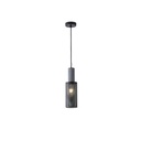 LÁMPARA DE TECHO COLGANTE DE HORMIGÓN Y HIERRO 1xΕ27 Ø100x1840mm NEGRO ARTE ILLUMINA SCOURO