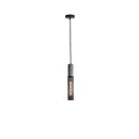 LÁMPARA DE TECHO COLGANTE DE HORMIGÓN Y HIERRO 1xΕ27 Ø65x1880mm NEGRO ARTE ILLUMINA SCOURO