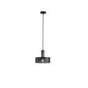 LÁMPARA DE TECHO COLGANTE DE HORMIGÓN Y HIERRO 1xΕ27 Ø255X1700m NEGRO ARTE ILLUMINA SCOURO