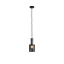 LÁMPARA DE TECHO COLGANTE DE HORMIGÓN Y HIERRO 1xE27 Ø120X1760mm NEGRO ARTE ILLUMINA SCOURO