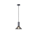LÁMPARA DE TECHO COLGANTE DE HORMIGÓN Y HIERRO 1xΕ27 Ø210X1720mm NEGRO ARTE ILLUMINA SCOURO