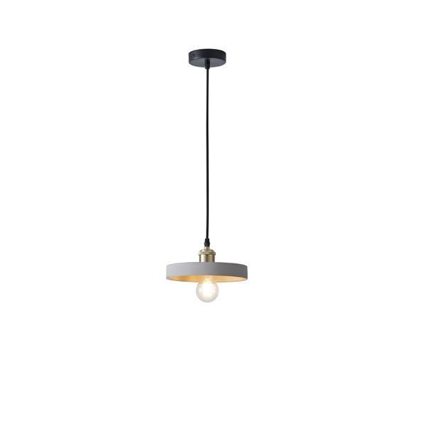 LÁMPARA DE TECHO COLGANTE DE HORMIGÓN Y HIERRO 1xΕ27 Ø210X1575mm GRIS ARTE ILLUMINA YESO
