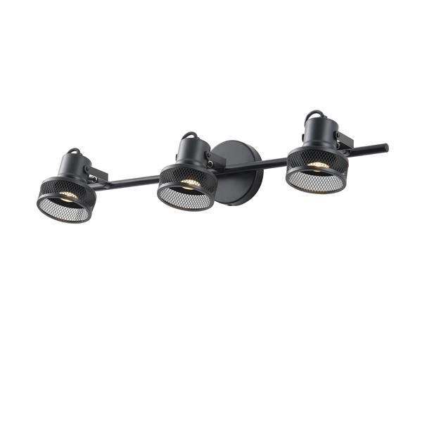 PLAFÓN TRIPLE CON MALLA E27 MÁX. 15W 640x100x300mm NEGRO ARTE ILLUMINA