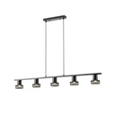 LÁMPARA DE TECHO CINCO LUCES E27 MÁX. 15W 1180x100x1180mm NEGRO CON MALLA ARTE ILLUMINA  SOLUN