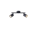 FOCO 2 LUCES METALIZADO 2xGU10 300x80x155mm NEGRO ARTE ILLUMINA OLYMP