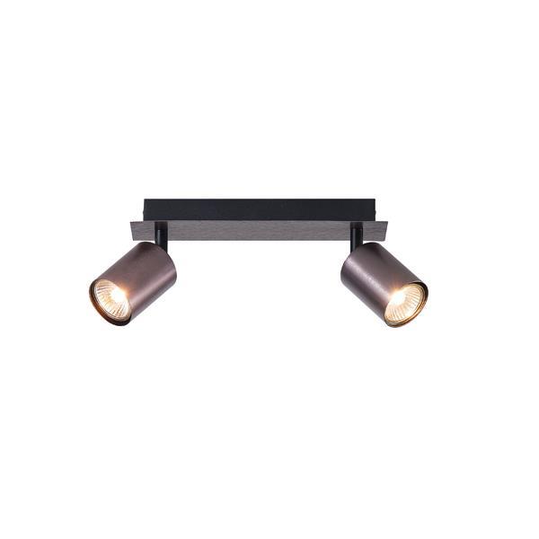 FOCO ALUMINIO GRIS 2 LUCES 2xGU10 250x80x120mm ARTE ILLUMINA LUXY