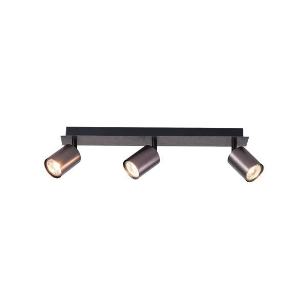 FOCO ALUMINIO GRIS 3 LUCES 3XGU10 MÁX. 7W 450x80x120mm ARTE ILLUMINA LUXY