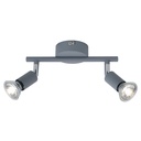 FOCO DOBLE METALIZADO 1xGU10 MÁX. 7W 220x80x125mm GRIS ARTE ILLUMINA VORRAS