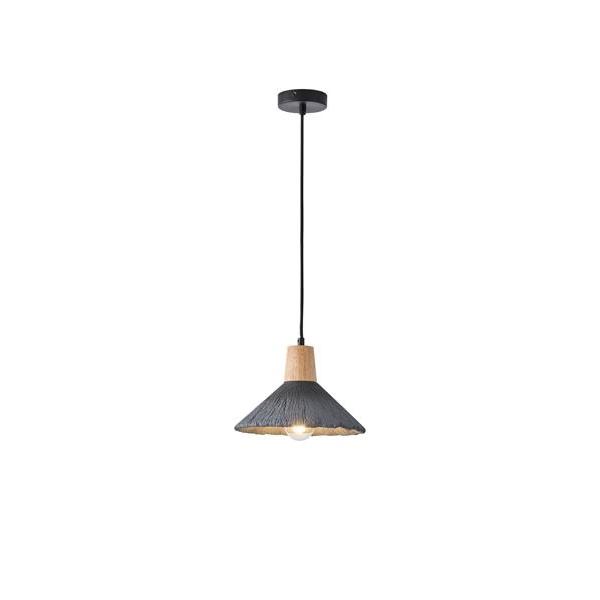 LÁMPARA DE TECHO COLGANTE CAUCHO MADERA Y HORMIGÓN 1xE27 Ø250X1680mm ARTE ILLUMINA GESSO