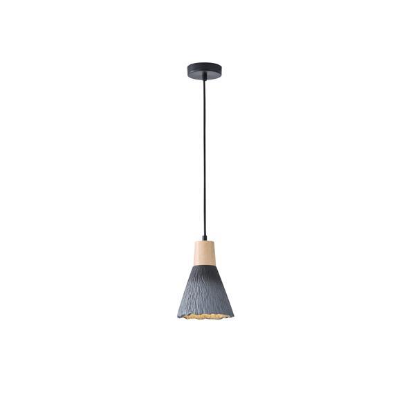 LÁMPARA DE TECHO COLGANTE CAUCHO MADERA Y HORMIGÓN 1xΕ27 Ø160X1720mm ARTE ILLUMINA GESSO