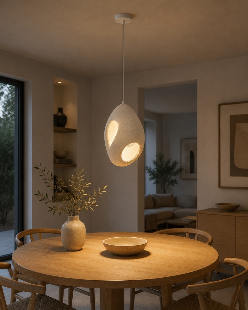 LÁMPARA DE TECHO COLGANTE DE POLIESTERINO E27 290x290x410mm ARTE ILLUMINA ALBA