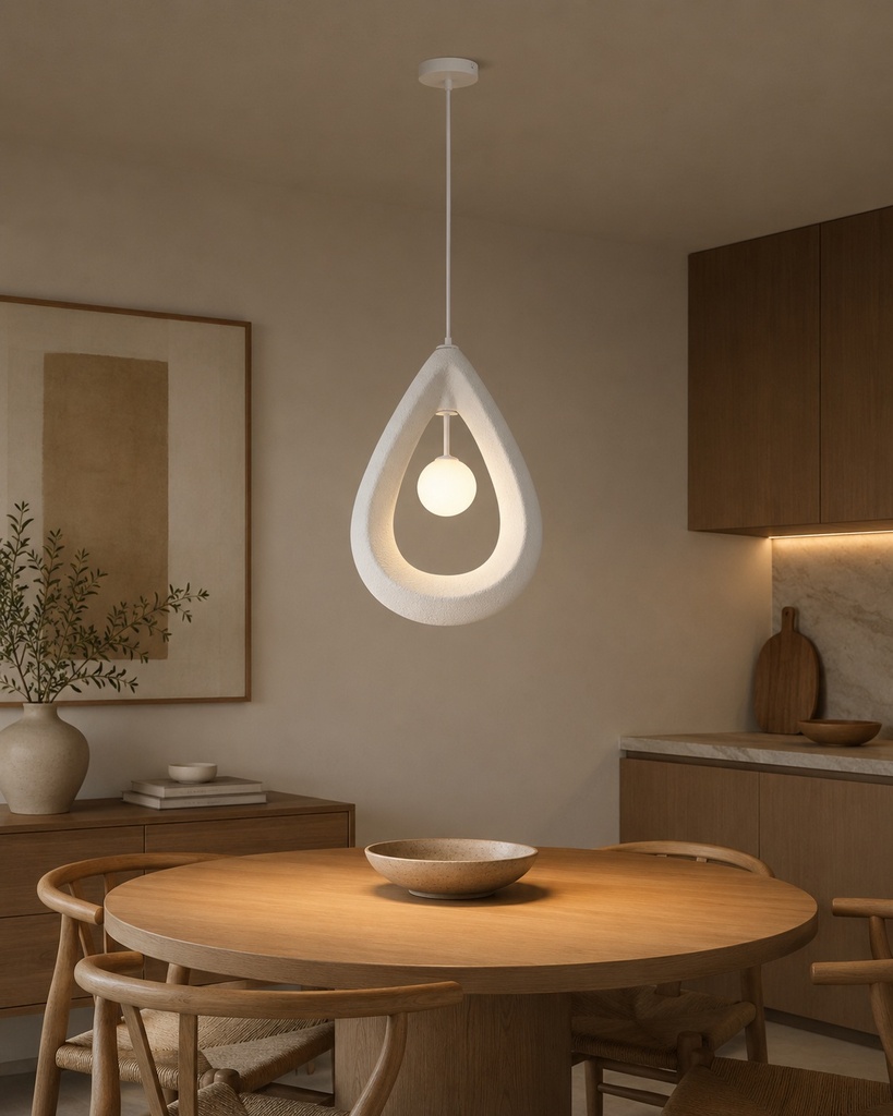 LÁMPARA DE TECHO COLGANTE DE POLIESTIRENO 330x200mm ARTE ILLUMINA DROPA
