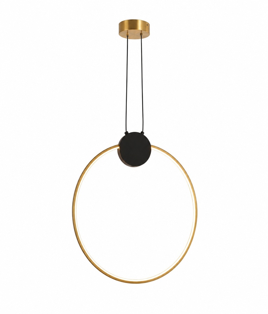 LÁMPARA DE TECHO COLGANTE ALUMINIO / SILICONE REDONDO LED 20W 1820Lm 3000K Ø595X1890mm NEGRO / BRONZE ARTE ILLUMINA AERO
